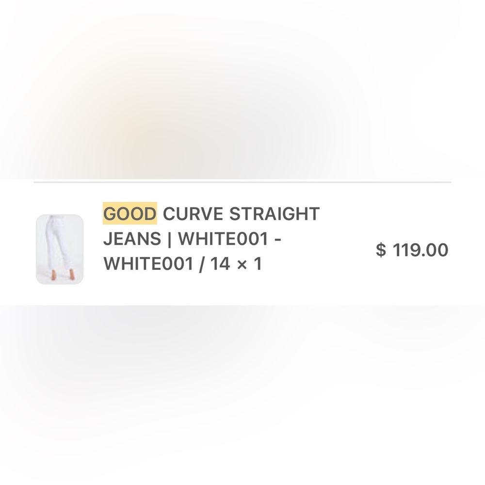Good American - good curve straight white jeans button fly